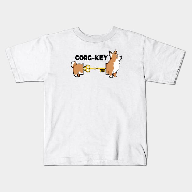 Corg-Key Kids T-Shirt by Art by Nabes